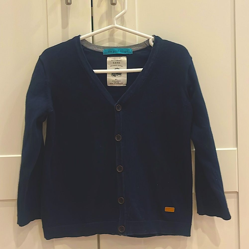 2/$15 Zara knit navy blue button up size 4 cardigan